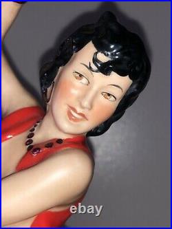 Antique Art Deco Royal Dux semi NUDE LADY FEMME DANSEUSE figurine en porcelaine figure