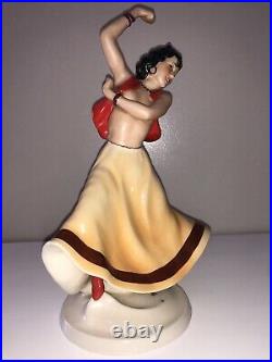 Antique Art Deco Royal Dux semi NUDE LADY FEMME DANSEUSE figurine en porcelaine figure