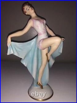 Antique Art Deco allemand Lady femme ballerine danseuse en porcelaine figurine figure