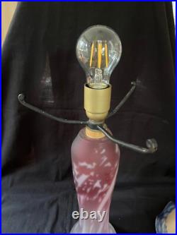 Antique Français Art Déco 1920's Champignon Lampe Pate de Verre Antique Français Art Déco 1920's Champignon Lampe Pate de Verre