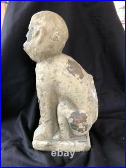 Antique Grand Céramique Art Déco Singe Figurine. Amsterdam École