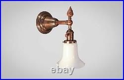 Antique Victorian Wall Appliques-Art Deco Lampe avec HOLOPHANE-Steampunk Light