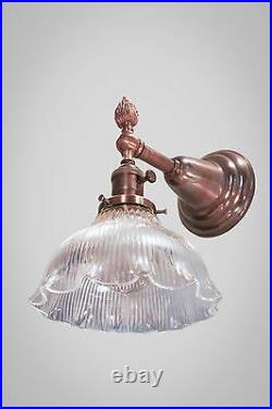 Antique Victorian Wall Appliques-Art Deco Lampe avec HOLOPHANE-Steampunk Light