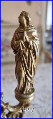 Antique french spelter metal art deco crucifix calvary for evangelist