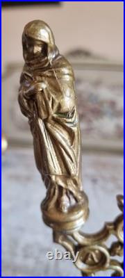 Antique french spelter metal art deco crucifix calvary for evangelist