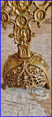 Antique french spelter metal art deco crucifix calvary for evangelist