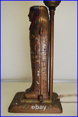 Antique old art deco nouveau Aronson Tiffany momie Egyptian Revival érotique Lampe