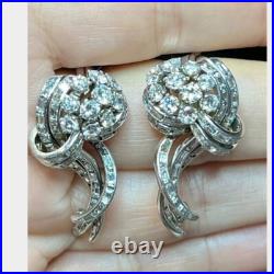 Art Déco 14K or Blanc Sur Diamant Boucles D'Oreilles Longueur 3.2cm Pour Femmes Art Déco 14K or Blanc Sur Diamant Boucles D'Oreilles Longueur 3.2cm Pour Femmes