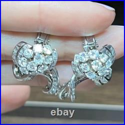 Art Déco 14K or Blanc Sur Diamant Boucles D'Oreilles Longueur 3.2cm Pour Femmes Art Déco 14K or Blanc Sur Diamant Boucles D'Oreilles Longueur 3.2cm Pour Femmes