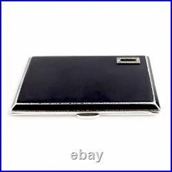 Art Déco Argent Sterling & Noir Émail Cigarette Étui Goldsmiths & Silversmiths