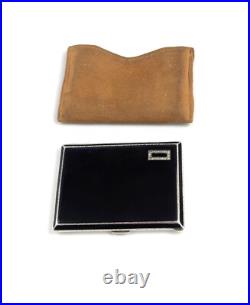 Art Déco Argent Sterling & Noir Émail Cigarette Étui Goldsmiths & Silversmiths