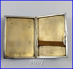 Art Déco Argent Sterling & Noir Émail Cigarette Étui Goldsmiths & Silversmiths