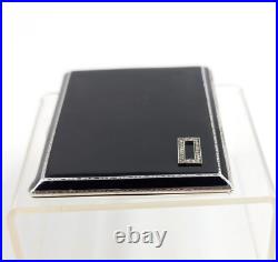 Art Déco Argent Sterling & Noir Émail Cigarette Étui Goldsmiths & Silversmiths