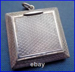 Art Déco Argent Sterling Pendentif Compact H / M Birmingham 1920 Cohen &