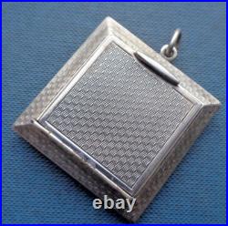 Art Déco Argent Sterling Pendentif Compact H / M Birmingham 1920 Cohen &