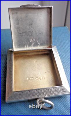 Art Déco Argent Sterling Pendentif Compact H / M Birmingham 1920 Cohen &