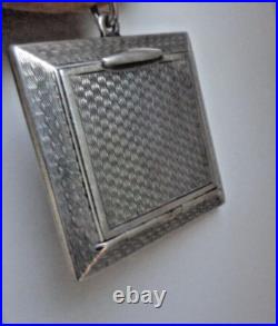 Art Déco Argent Sterling Pendentif Compact H / M Birmingham 1920 Cohen &