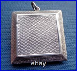 Art Déco Argent Sterling Pendentif Compact H / M Birmingham 1920 Cohen &