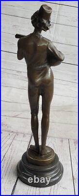 Art Déco Banjo Lecteur Par D. Boyce Bronze Sculpture Statue Cadeau de Collection