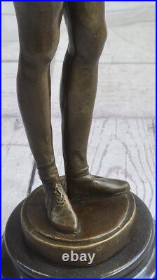 Art Déco Banjo Lecteur Par D. Boyce Bronze Sculpture Statue Cadeau de Collection