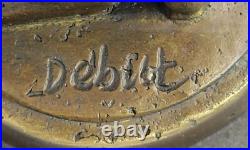 Art Déco Banjo Lecteur Par D. Boyce Bronze Sculpture Statue Cadeau de Collection