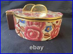 Art Déco Boîte avec Couvercle par Raymond Chevalier pour Boch La Louviere Floral Art Déco Boîte avec Couvercle par Raymond Chevalier pour Boch La Louviere Floral