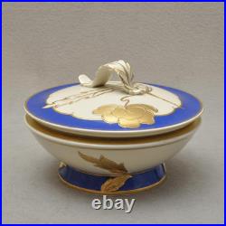 Art Déco Bonbonnière, Hertel-Jacob Rehau, Floral Handmalerei en Or V. Dassler