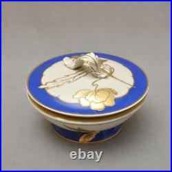 Art Déco Bonbonnière, Hertel-Jacob Rehau, Floral Handmalerei en Or V. Dassler