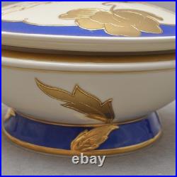 Art Déco Bonbonnière, Hertel-Jacob Rehau, Floral Handmalerei en Or V. Dassler