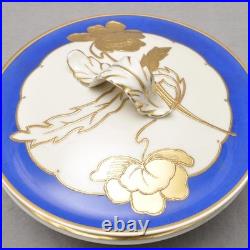 Art Déco Bonbonnière, Hertel-Jacob Rehau, Floral Handmalerei en Or V. Dassler