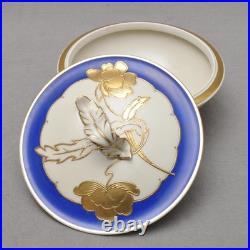 Art Déco Bonbonnière, Hertel-Jacob Rehau, Floral Handmalerei en Or V. Dassler