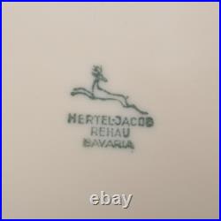 Art Déco Bonbonnière, Hertel-Jacob Rehau, Floral Handmalerei en Or V. Dassler