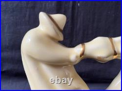 Art Déco Céramique Figurine Fabriqué Par Augier Réticents Donkey. Signé Le
