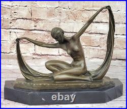 Art Déco Chair Femelle Femme Danseuse Bronze Marbre Statue Sculpture Collection