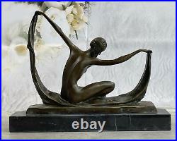 Art Déco Chair Femelle Femme Danseuse Bronze Marbre Statue Sculpture Collection