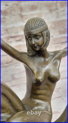 Art Déco Chair Femelle Femme Danseuse Bronze Marbre Statue Sculpture Collection