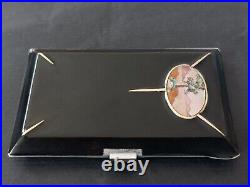 Art Deco Cigarette Case Silver Gold Lacquer Nacre Etui Argent Or Laque Burgaute