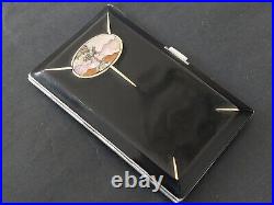 Art Deco Cigarette Case Silver Gold Lacquer Nacre Etui Argent Or Laque Burgaute