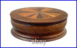 Art Déco Coiffeuse Bois Plateau, Marqueterie Bijoux Boîte, Parfum Atomiseur