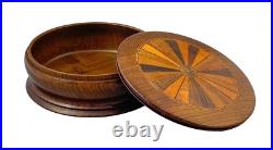 Art Déco Coiffeuse Bois Plateau, Marqueterie Bijoux Boîte, Parfum Atomiseur