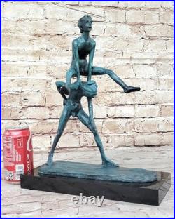 Art Déco Enfants à Jouer Leapfrog Véritable Bronze Sculpture Collection Figurine