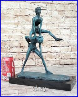 Art Déco Enfants à Jouer Leapfrog Véritable Bronze Sculpture de Collection Nr