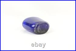 Art Déco Era Cobalt Bleu Verre Encrier Distinctif Rouillé Laiton De Collection Art Déco Era Cobalt Bleu Verre Encrier Distinctif Rouillé Laiton De Collection