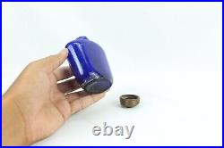 Art Déco Era Cobalt Bleu Verre Encrier Distinctif Rouillé Laiton De Collection Art Déco Era Cobalt Bleu Verre Encrier Distinctif Rouillé Laiton De Collection