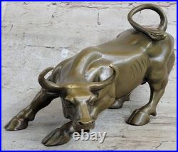 Art Déco Fonte Grand Stock Marché Bull de Collection Bronze Sculpture Figurine