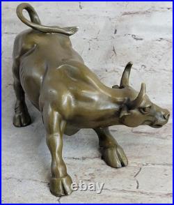 Art Déco Fonte Grand Stock Marché Bull de Collection Bronze Sculpture Figurine