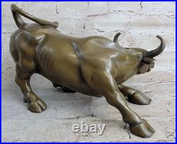 Art Déco Fonte Grand Stock Marché Bull de Collection Bronze Sculpture Figurine
