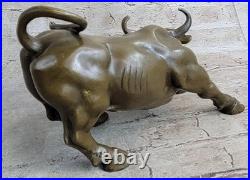 Art Déco Fonte Grand Stock Marché Bull de Collection Bronze Sculpture Figurine