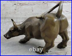Art Déco Fonte Grand Stock Marché Bull de Collection Bronze Sculpture Figurine