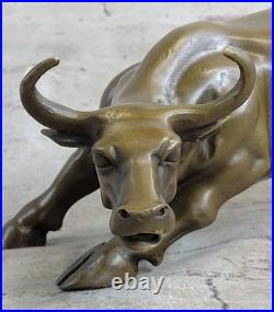 Art Déco Fonte Grand Stock Marché Bull de Collection Bronze Sculpture Figurine